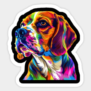 Beagle Colorfull Pop Art Design For Dog Onwer Sticker